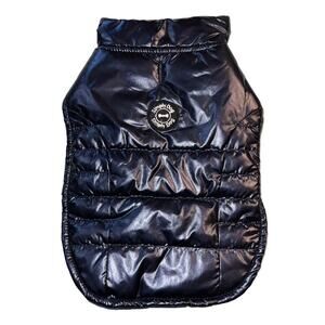 Simply Dog Fur Baby Puppy Winter Puffer Jacket Navy Blue Small